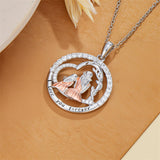 Sterling Silver Mother Daughter Father Daughter Sister Pendant Necklace Family Jewelry for Christmas Mother's Day