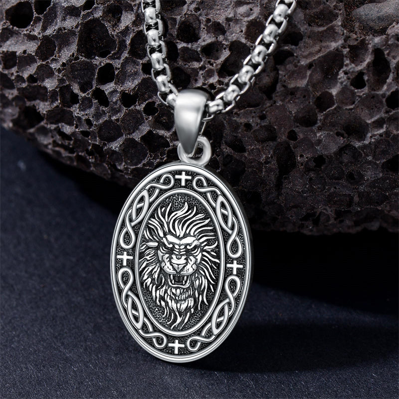 Sterling Silver Dragon Eagle Lion Tiger Wolf Pendant Necklace