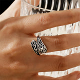 925 Sterling Silver Vintage Cross  Spoon Nature Ring