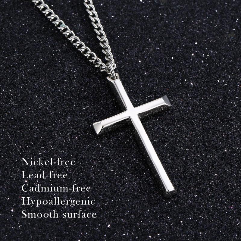 14K Gold Plated Cross Pendant Necklace Protection Jewelry Religious Gift