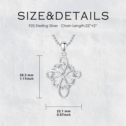 Sterling Silver Nial Cross David Pendant Necklace