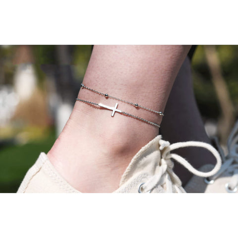 Sterling Silver Multi-layered Animal Anklet