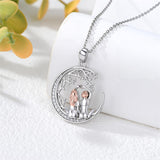 Sterling Silver Mother Daughter Father Daughter Sister Pendant Necklace Family Jewelry for Christmas Mother's Day