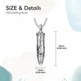 Sterling Silver Animal Angel Wings Pet Jesus Bullet Urn Necklaces for Ashes for Men