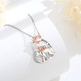 Sterling Silver Cubic Zirconia Bear with 1 2 3 Cubs Pendant Necklace Engraved with Mama Bear