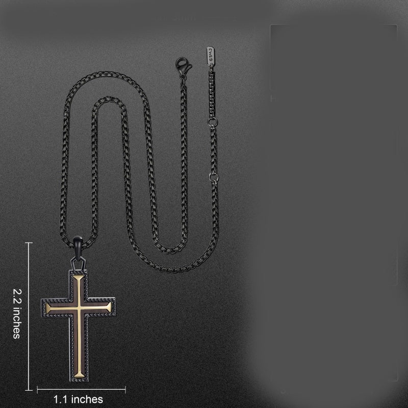 14K Gold Plated Wooden Cross Necklace Jewelry Gift for Him