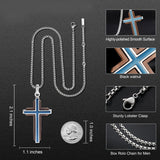14K Gold Plated Wooden Abalone Shell Cross Pendant Necklacefor Men