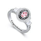 Sterling Silver 10K 14K 18K Gold Personalized Birthstone &Engraved High School Class Ring