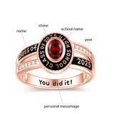 Sterling Silver 10K Gold 14K Gold 18K Gold Personalized Birthstone Engraved Class Ring Graduation Ring