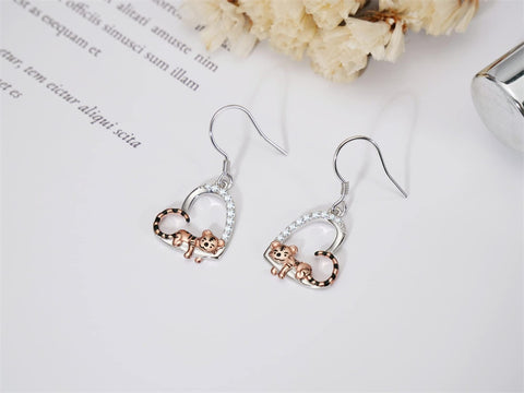 Sterling Silver Tiger Red Panda Elephant  Red Cardinal Dangle Earrings