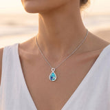 Sterling Silver Teardrop Gemstone Rose Butterfly Infinity Heart Necklace for Women