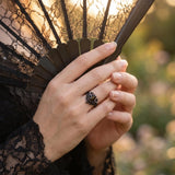 Sterling Silver 10K  14K  18K Gold 1CT-4CT Black Onyx Engagement Ring Gothic Wedding Promise Ring