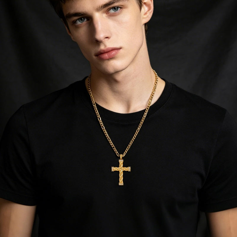 14K Gold  Plated Cross Necklace Simple Religious Jewelry Gift