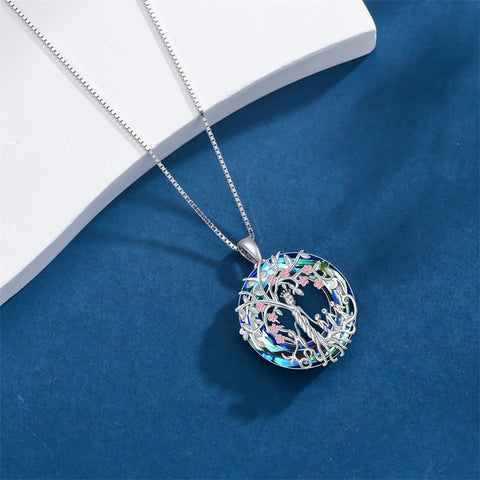 Sterling Silver Crystal Tree of Life Family Pendant Necklace for 1 to 5 Children
