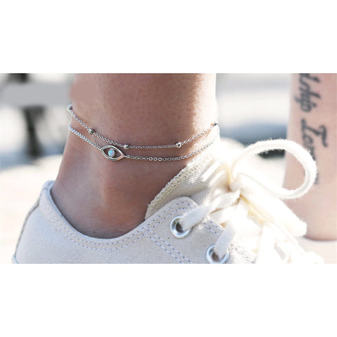 Sterling Silver Multi-layered Animal Anklet