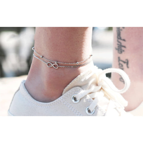 Sterling Silver Multi-layered Animal Anklet