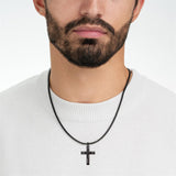 Sterling Silver Cross Religious Necklace for Men