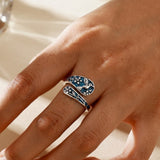 Sterling Silver Turquoise Hummingbird Butterfly Sunflower Adjustable Spoon Ring
