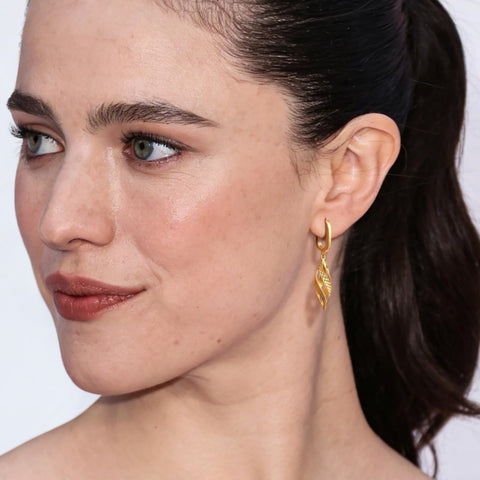 14k Gold Plated Striking Rhombus- Shaped Twisted Design Earrings for Women