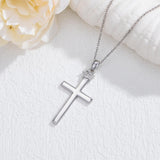 Sterling Silver Cross Pendant Necklace Christian Religious Jewelry Gifts for Anniversary