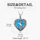 Sterling Silver Personalized Photo Opal Hummingbird Urn Necklace for Ashes