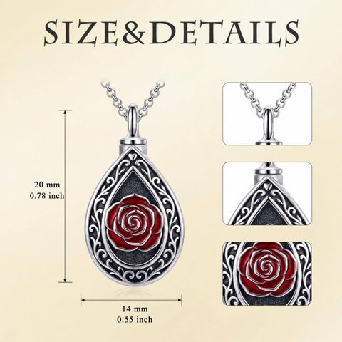 Sterling Silver Cross Hummingbird Cardinal  Rose Sunflower Urn  Necklace for Ashes Cremation Jewelry