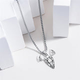 Sterling Silver Deer Antler&Arrowhead  Pendant Necklace for Men