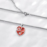 Sterling Silver Crystal Guardian Angel Caduceus Pendant Necklace