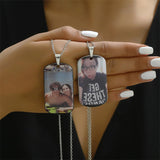 Stainless Steel Personalized Photo Dog Tag  Necklace