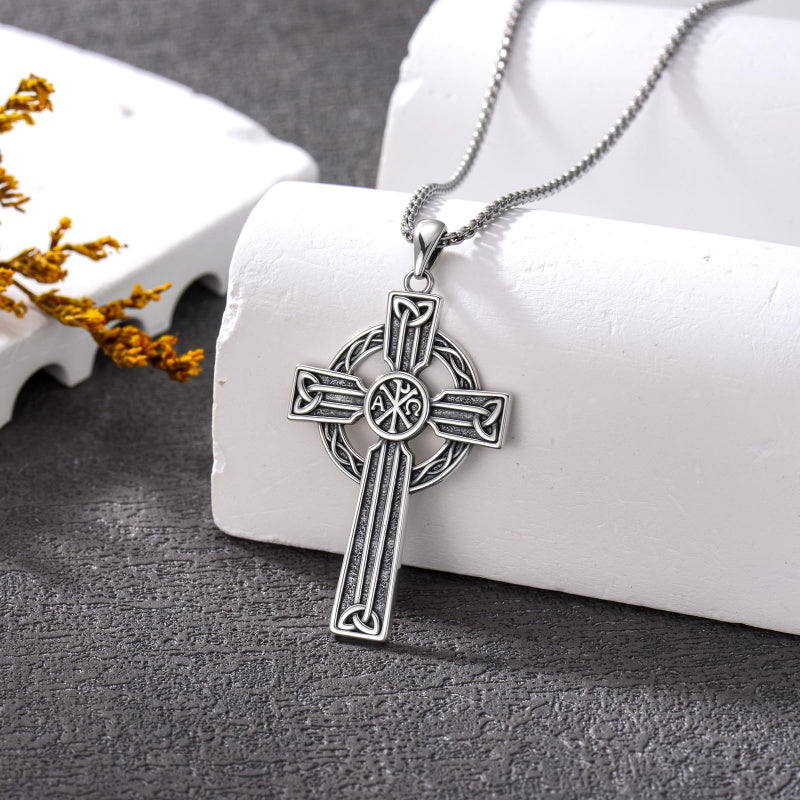 Sterling Silver Cross Pendant Necklace Christian Religious Jewelry Gifts for Anniversary