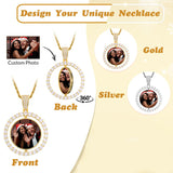 14K Gold Plated Personalized Photo Pendant Necklace Personalized Gift