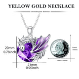 Sterling Silver 10K 14K 18K Gold Birthstone Wyvern Dragon Pendant Necklace