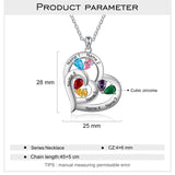 Sterling Silver Personalized Name Birthstone Mothers Necklace for Women