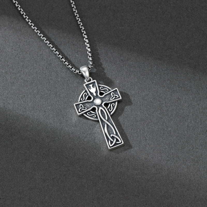 Sterling Silver Cross Pendant Necklace Christian Religious Jewelry Gifts for Anniversary