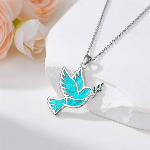 Sterling Silver Dove Hummingbird Red Cardinal Pendant Necklace