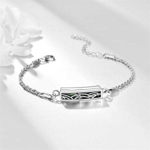 Sterling Silver Rose Butterfly Dragonfly Urn Bracelet for Ashes