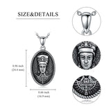 925 Sterling Silver Nerfertiti Queen Goddess Amulet Pendant Necklace