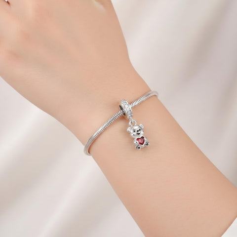 Sterling Silver Lion Red Panda Fox Bear Capybara Charm Beads Christmas Birthday Gift