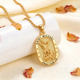 14K Gold  Plated Patron Saint Pendant Necklace Catholic Saints Religious Protective Jewelry Gift