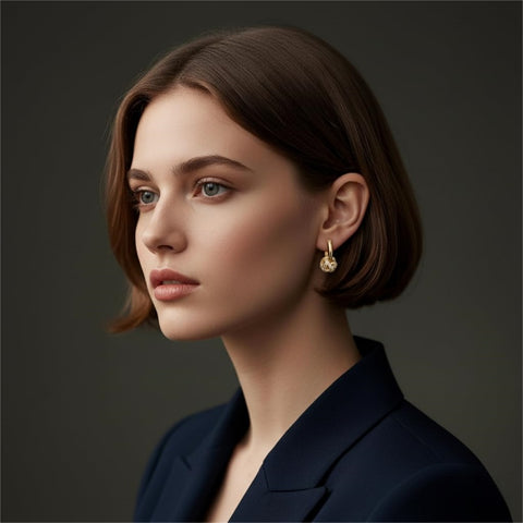 14K Gold Plated Cubic Zirconia Knot  Earrings for Women