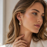 14K Gold Plated Cubic Zirconia Knot  Earrings for Women
