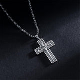 Sterling Silver 3 Nail Cross Pendant Necklace for Men