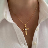 14K Gold Plated Birthstone Cross Pendant Necklace for Women  Anniversary Christmas Birthday Gift