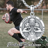 Baseball/Basketball/Soccer Necklace for Men Sport Lovers Fans 925 Silver Never Give Up Sports Necklace Sports Gift for Birthday Christmas