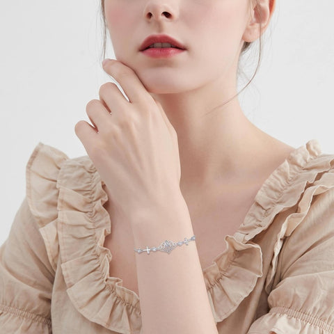 Sterling Silver Dragonfly Butterfly Cardinal Hummingbird Jesus Fish Lotus Daisy Sunflower Rose Faith Cross Bracelet