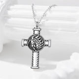 Sports Urn Necklace  for Women Men Sport Lover Sports Cremation Football Basketball Baseball Cross Pendant Jewelry