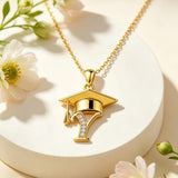 Initial  Graduation 14K Gold Plated Inspiring Grad Pendant Necklace Graduations Jewelry Gifts