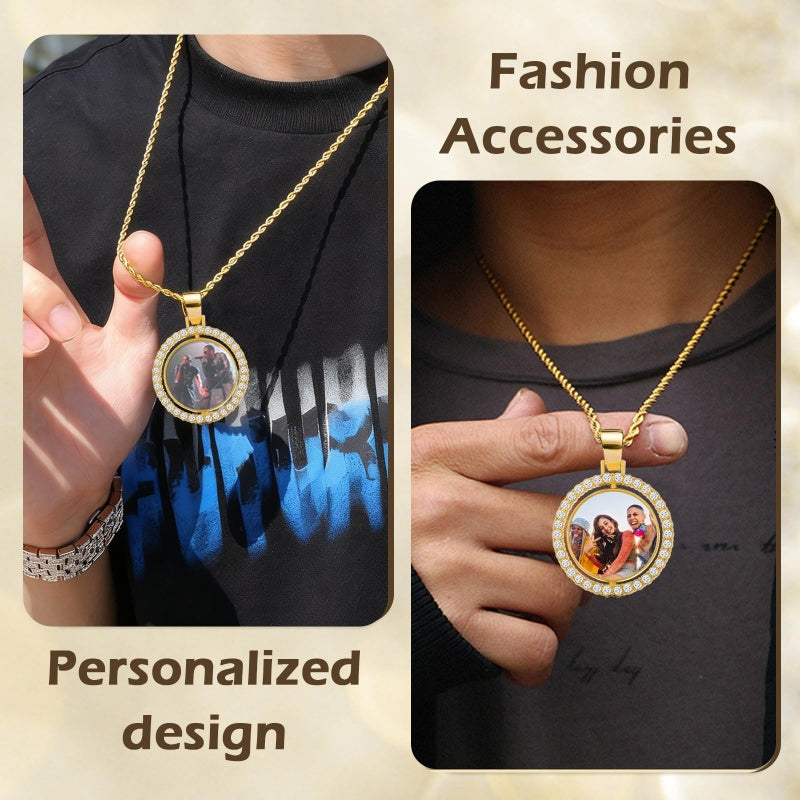 14K Gold Plated Personalized Photo Pendant Necklace Personalized Gift