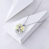 Sterling Silver Crystal Birthstone Frog Pendant Necklace