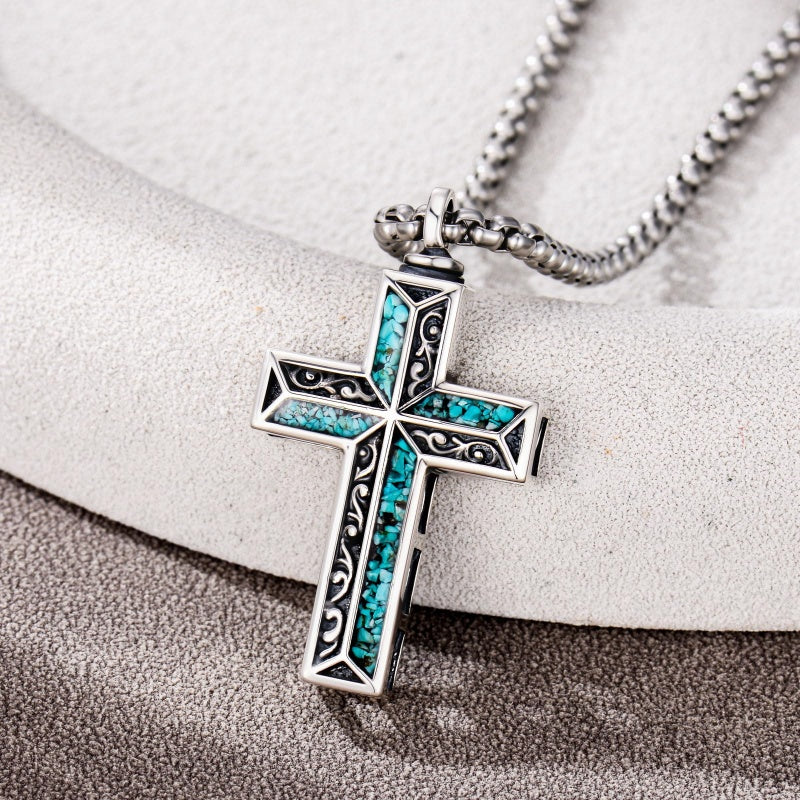 Sterling Silver Cross Hummingbird Cardinal  Rose Sunflower Urn  Necklace for Ashes Cremation Jewelry